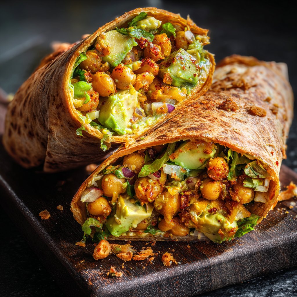 Spicy Chickpea and Avocado Wraps