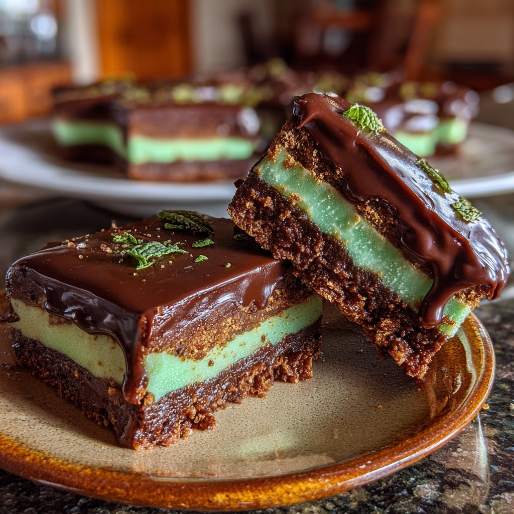No-Bake Chocolate Mint Bars