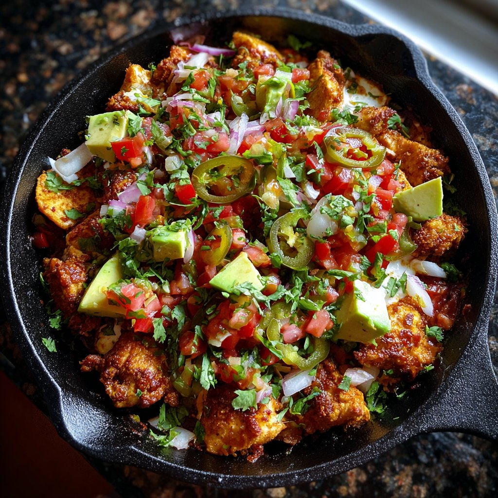 Crispy Chicken Taco Skillet